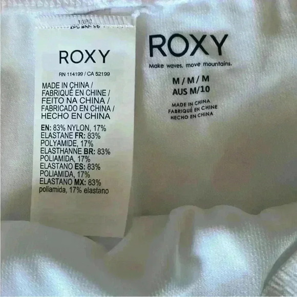 Roxy Shadow in the Sun Cheeky Bikini Bottoms in White Size Medium NWT - Picture 5 of 6